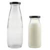 250ml 500ml Round Transparent Glass Bottle with Leak Proof Metal Lug for Milk Juice MOQ2000 Best Price Customized Printing Logo 2