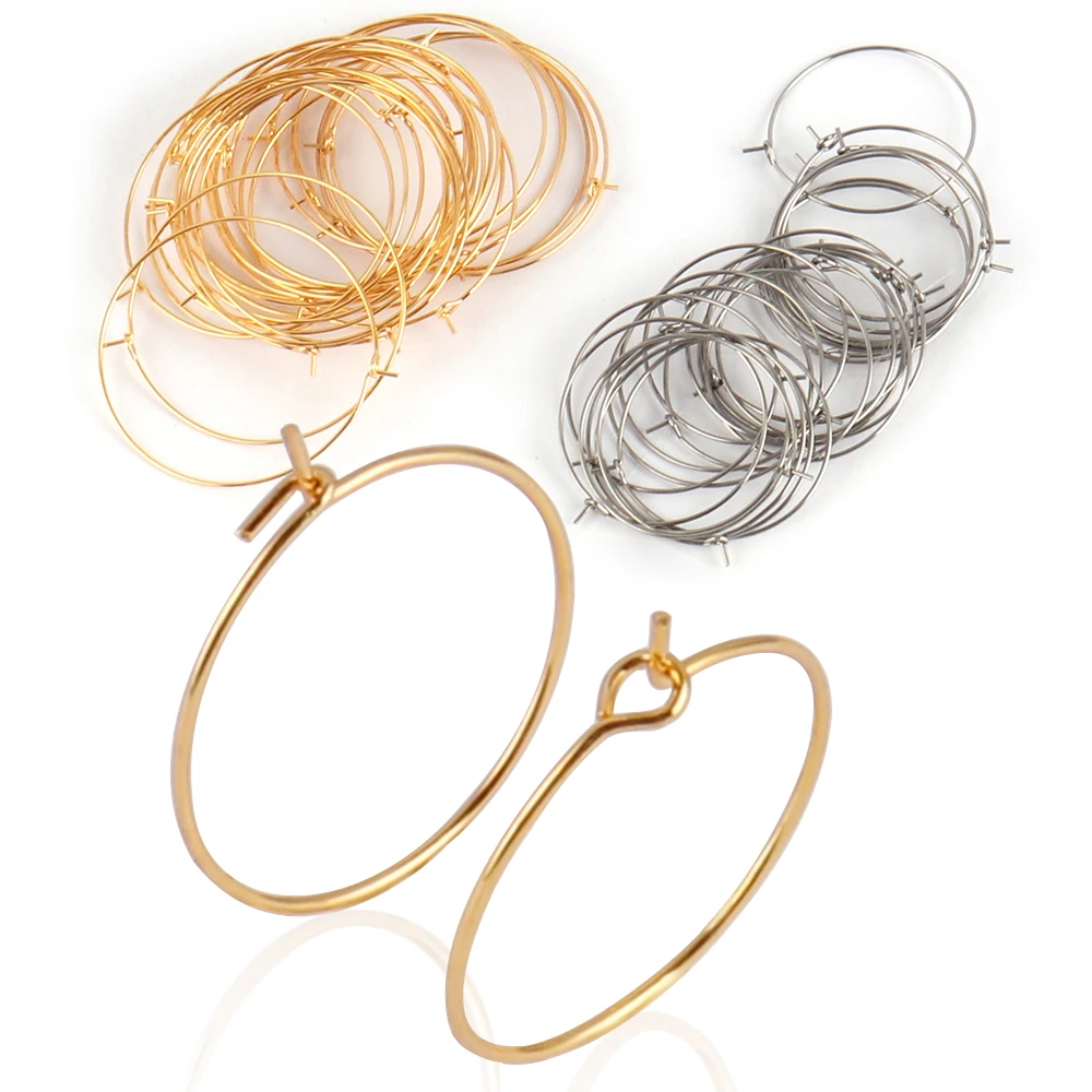

20pcs 316L Stainless Steel Hoop Earrings Big Circle Wire Earrings for DIY Handmade Jewelry Making Accessories Supplies