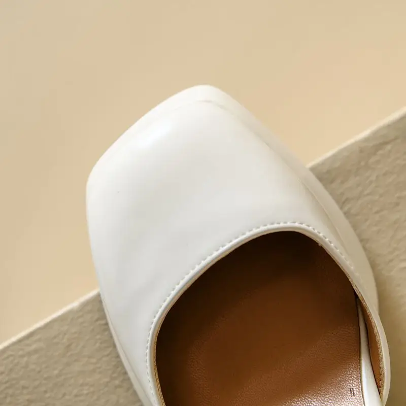 ANOVISHANA Brand Women Pumps Square Toe Block Heels 9cm Buckle Strap Big Size 45 46 Mary Janes Party Wedding Shoes 32 33 5