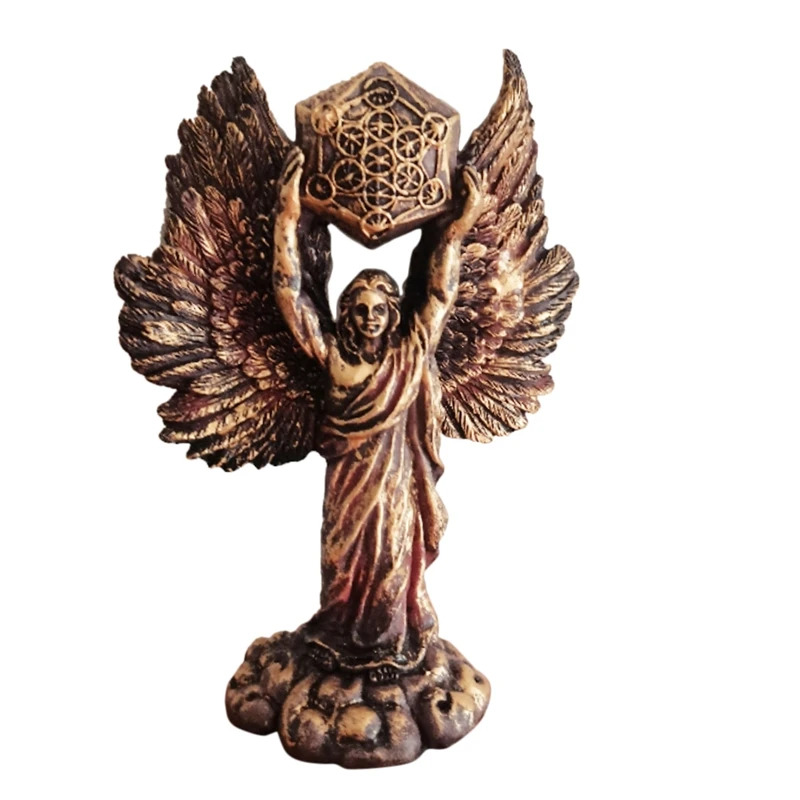 

Metatron Bronzed Seraphim Six-Winged Guardian Angel Statues Home Decoration Also A Great Gift For Your Friends