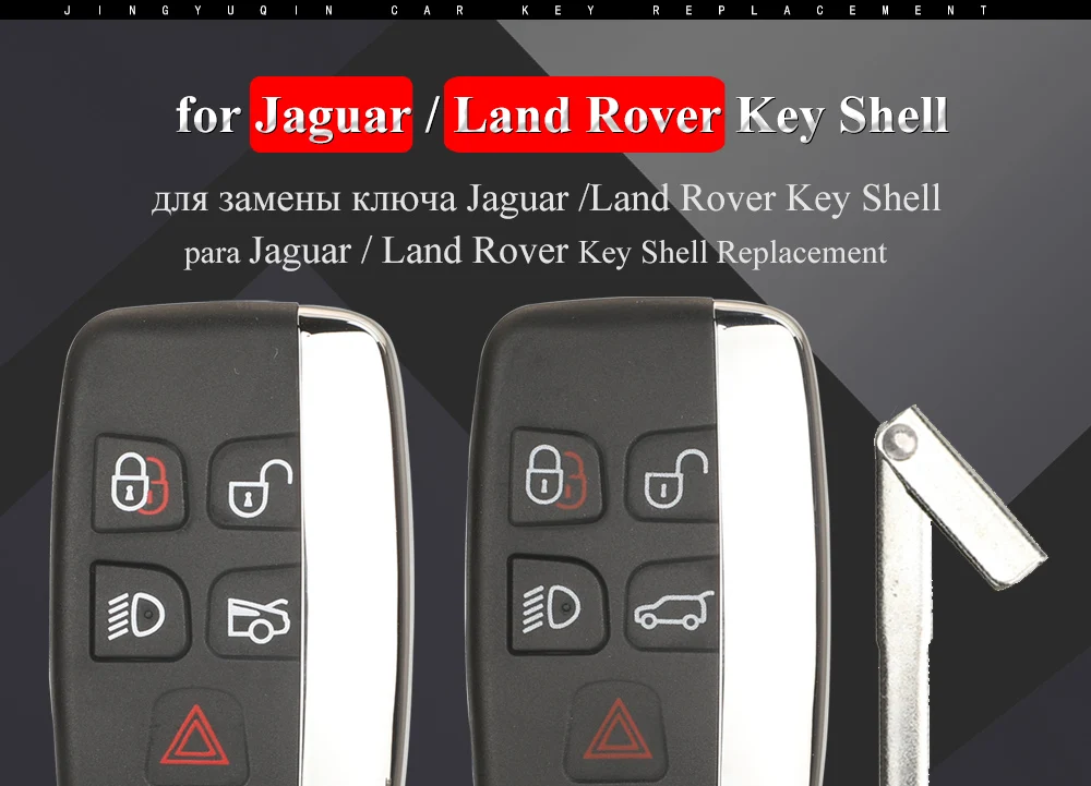 Jingyuqin Smart Car Key Shell für Land Rover Discovery 4 Range Rover Sport Evoque Vogue LR2 LR4 für Jaguar Freelander XFL XE XJ – Detail 3