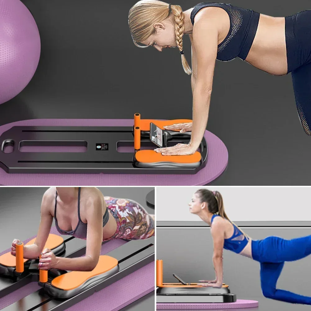Foldable Abdominal Exercise Board Non Slip Pilates Board Automatic Rebound Push Up Plate Home Multifunctional Fitness Ab Rollers