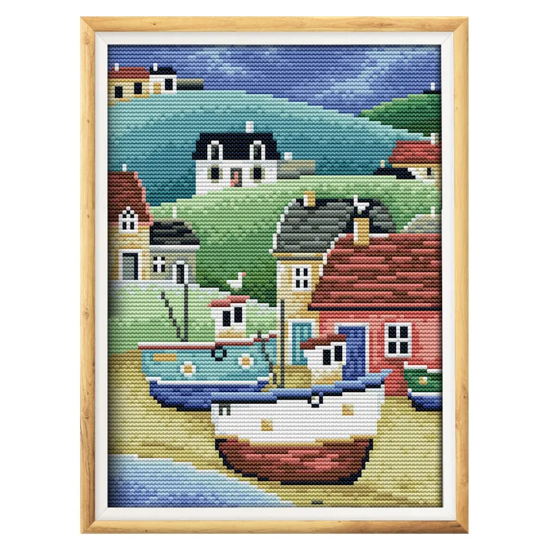 Harbour 2 Cross Stitch Kit Aida 14ct 11ct Count Printed Canvas Stitches