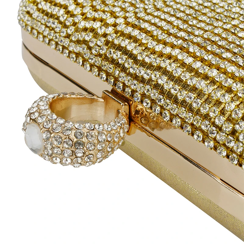 Rhinestone Tassels Ring Clutch Evening Handbag Designer Bling Diamond Wedding Party Purse for Women Chain Shoulder Messenger Bag