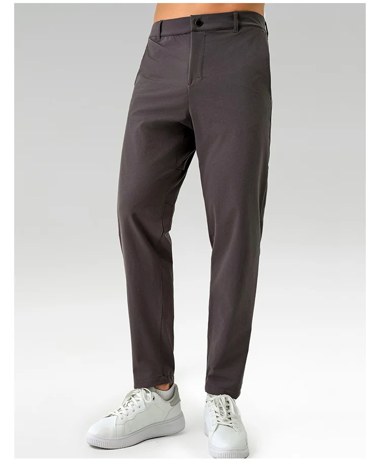 Men Thin Quick-drying Classic Four-sided Springing Casual Sweatpants With Hidden Zipper Pockets Solid Color For Men Pants 3