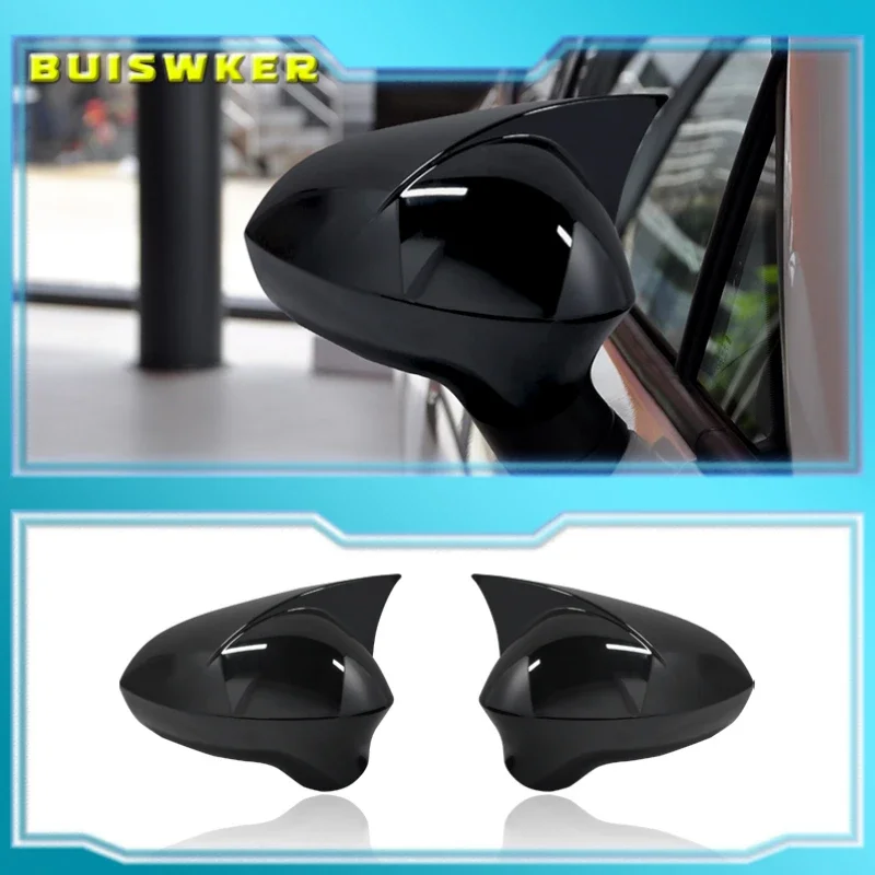 

2 pieces Rearview Mirror Cover Cap Black for Seat ibiza Cupra 2009-2017