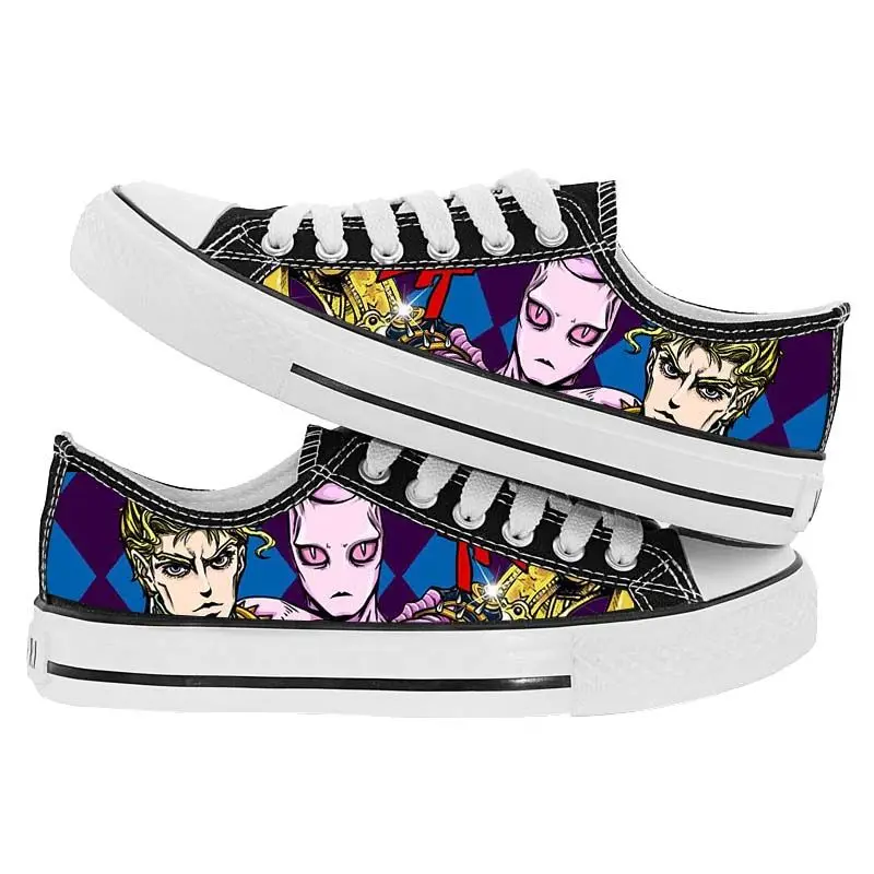 

JoJo's Bizarre Adventure Canvas Shoes Anime Sneakers Casual Cosplay Costume Low Top Kawaii Shoes Y2k JOJO Accessories
