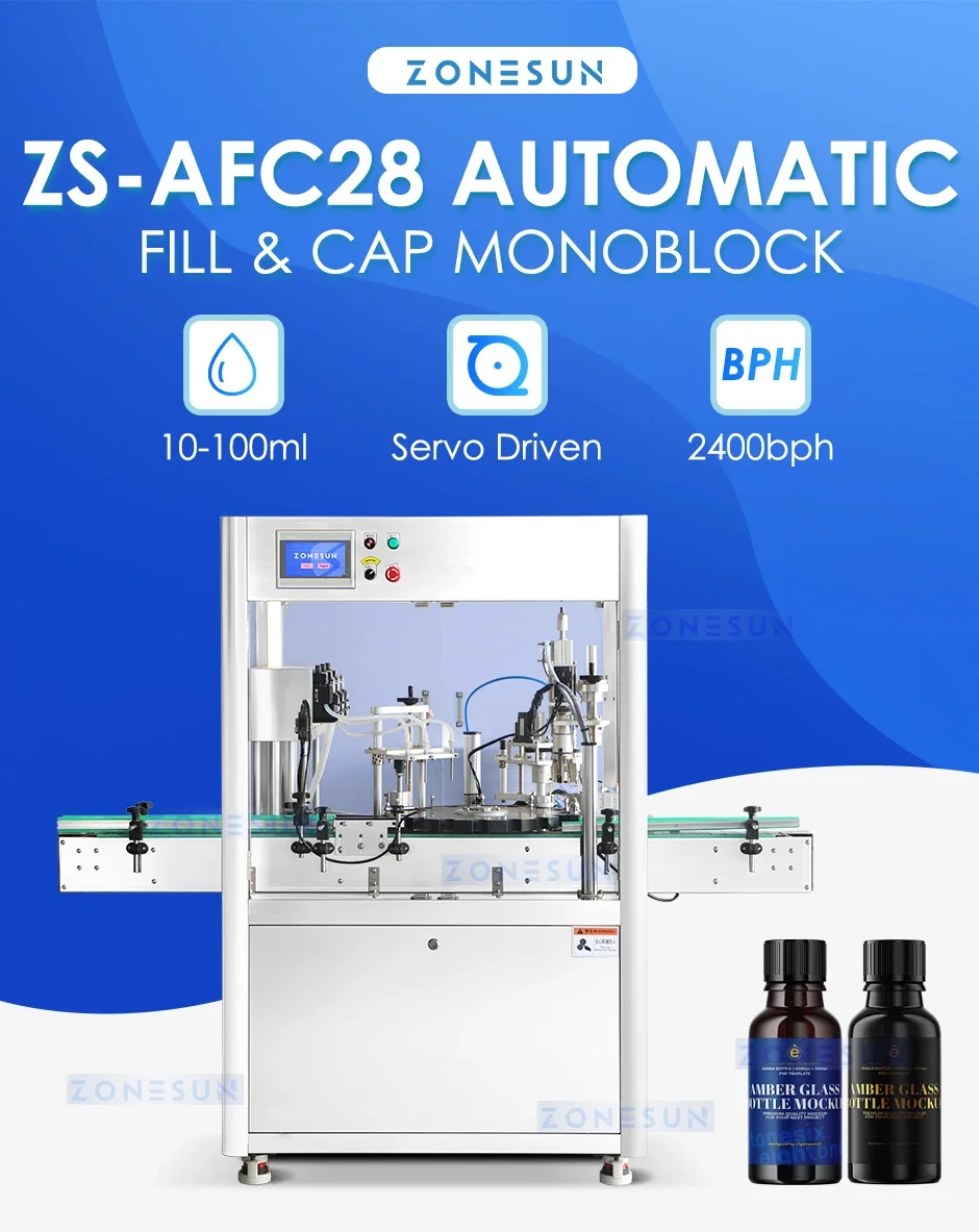 ZONESUN Automatic High Speed Bottle Cap Filling and Capping Machine ZS-AFC28