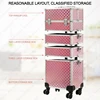 Professional Beauty Makeup Train Case Travel Trolley Cosmetic Case For Nail Manicure Portable Makeup Organizer Makeup Carrier 2