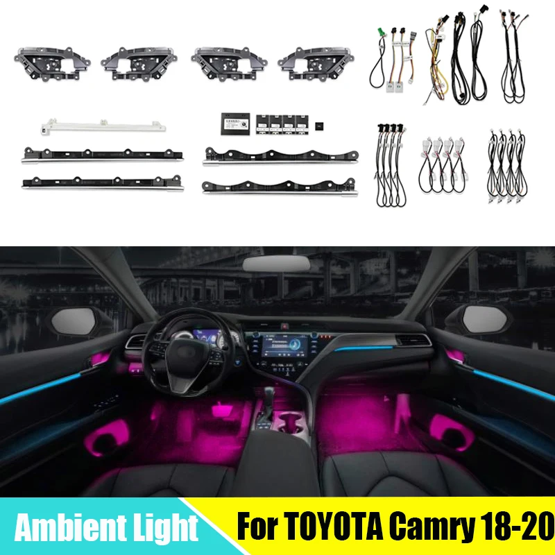 

64 Colors Ambient Light For TOYOTA Camry 2021 Lights Phantom Dynamic Ambient Light Car Interior Modified
