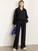 AMll Minimalism Women Tops 2025 Spring Elegant Commuter Fashion Loose Sweatshirs Casual Straight Leg Pants Separately 12241259 4
