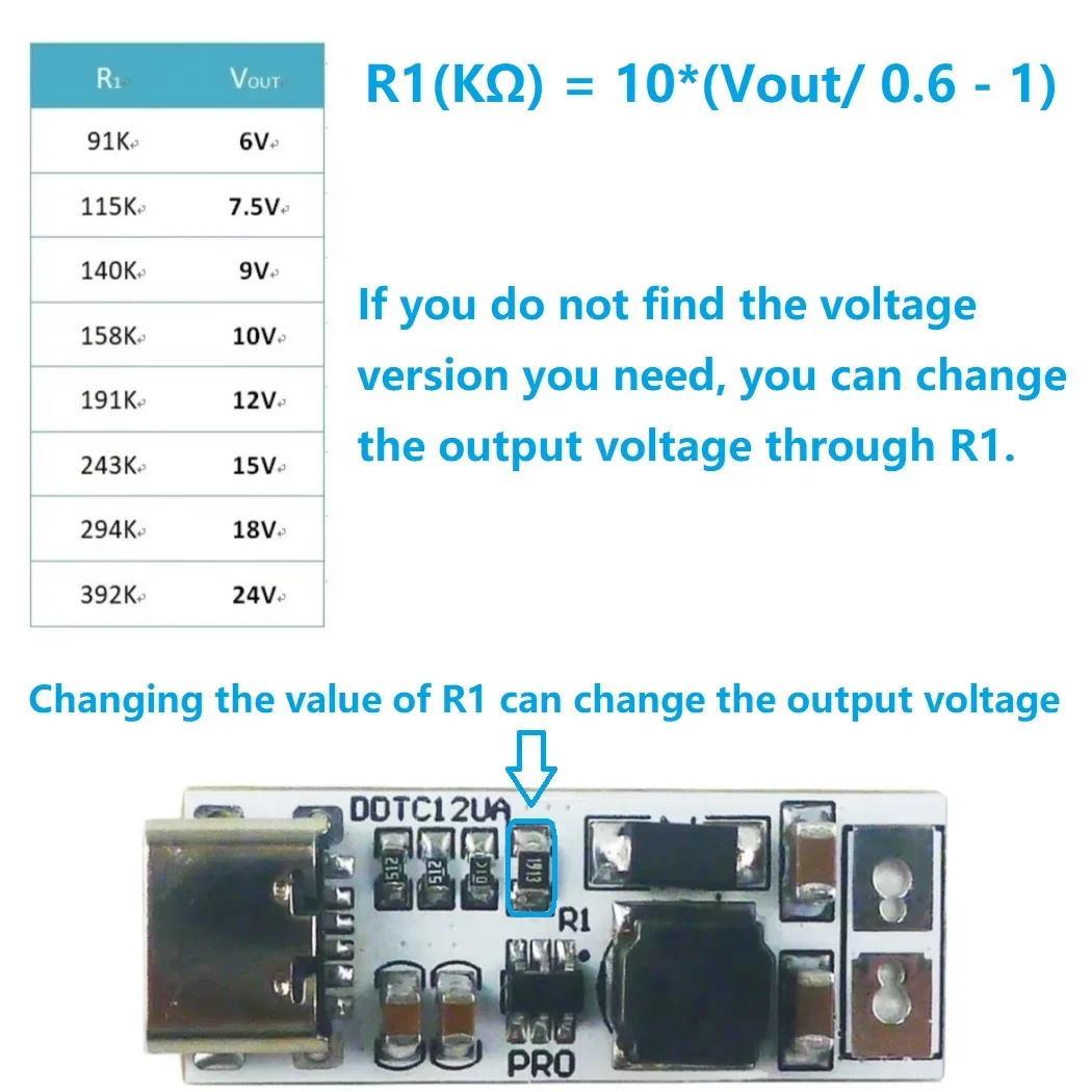 미니 9W 풀 기능 타입-C DC-DC 부스트 컨버터 USB DC 5V에서 6V ..