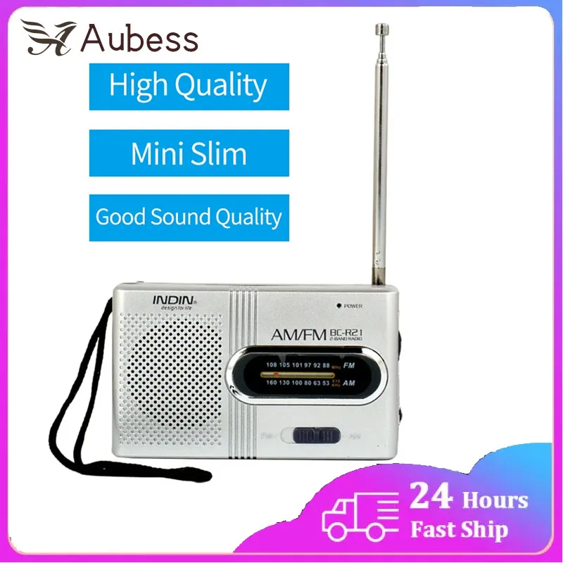 

NEW Portable Mini Radio Handheld Dual Band AM FM Music Player Batteries Speaker With Telescopic Antenna Outdoor Radio Stereo