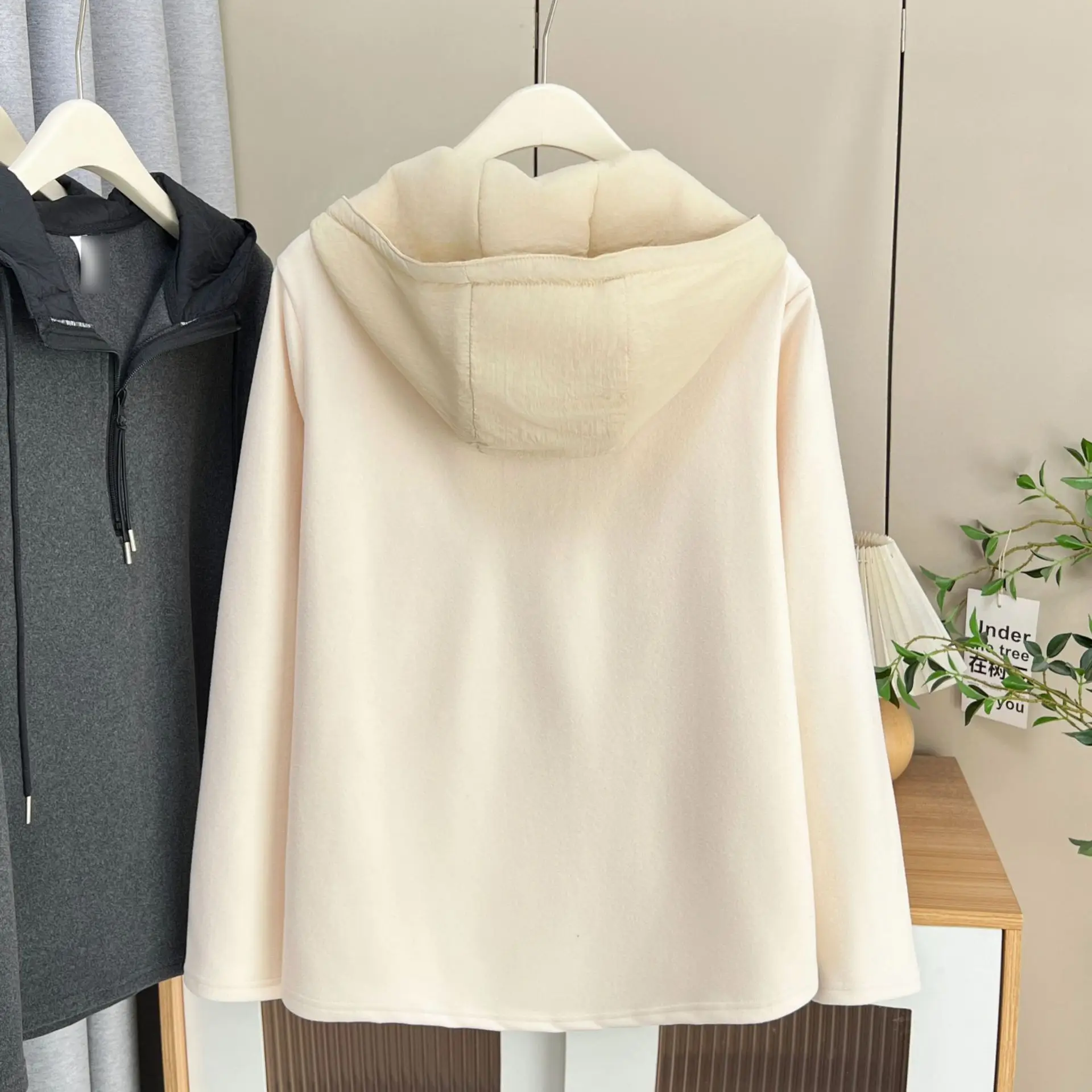 XXXXL Fashion Plus Size Woman Clothing Hoodies 2025 Autumn And Winter New Double Sided Fleece Warm Hooded Tops 9696