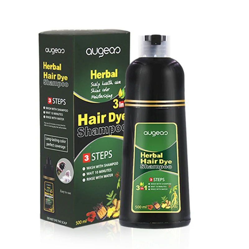 Herbal Natural Plant Hair Dye Shampoo Black Dye White Grey Hair hair dye shampoo