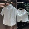 Summer Printed Short-sleeved Shirt Shorts Suit Men's Handsome Loose Casual High Street Personalized Tops Pants Male Clothes 6