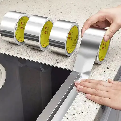 High Temperature Resistance Aluminum Foil Tape Kitchen Pipe Repair Tape Adhesive Sealing Foil Heat Insulation Leak Proof Tape - Image 6