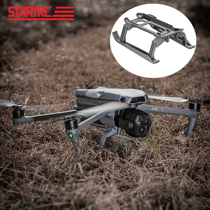 STARTRC For DJI Air 3S/Mavic Air 3 Landing Gear Folding Heighten Support Legs Quick Release Landing Skid Drone Accessories rc aircraft landing gear wheel