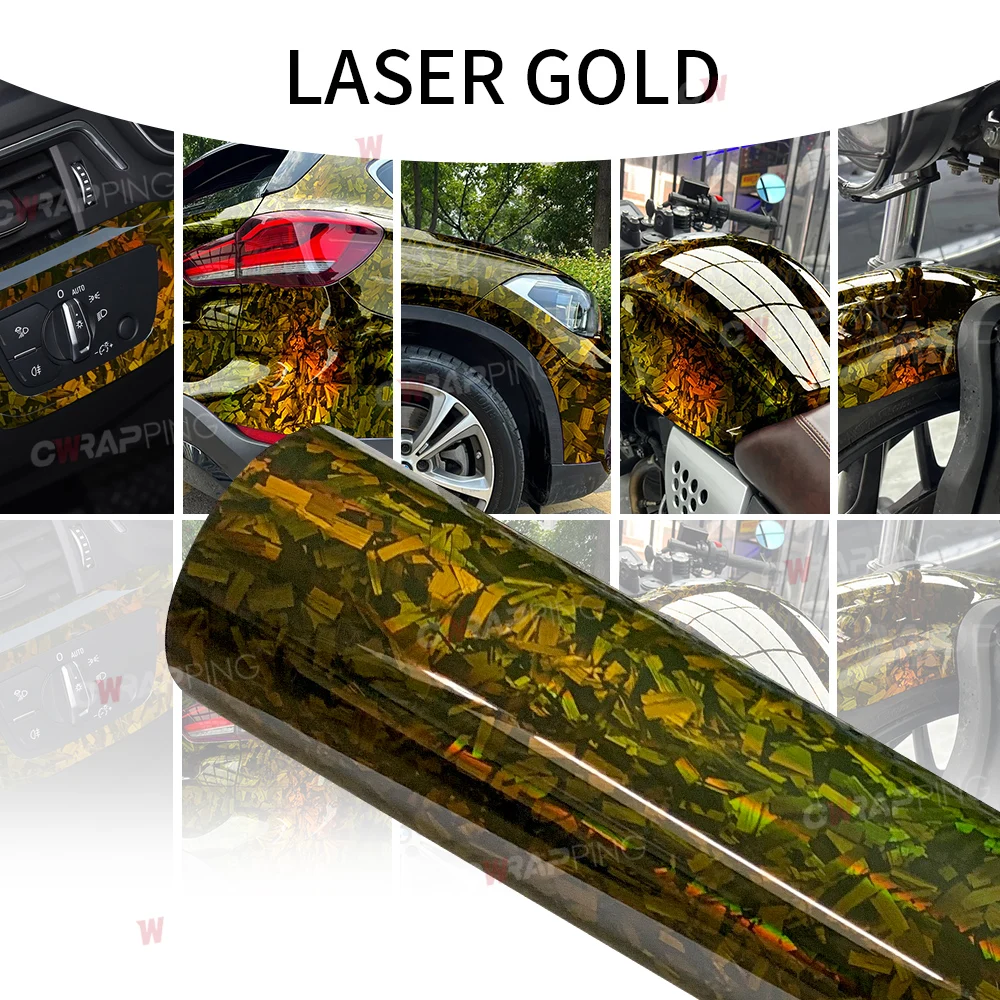 PET Forged Carbon Wrap Vinyl Auto Regenbogen Laser Körperbedeckung Aufkleber für Auto Folie Motorrad Helme Verpackung Selbstklebende Folie – Detail 8