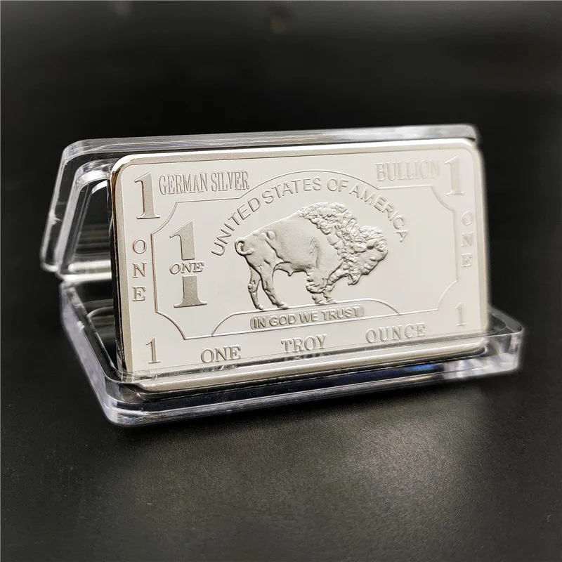 1Oz Troy Oncia American Buffalo 100 Mills .999 Fine Silver Placcato Oro Lingotti Bar Arte Moderna Collezione Di Monete D'Oro Regalo