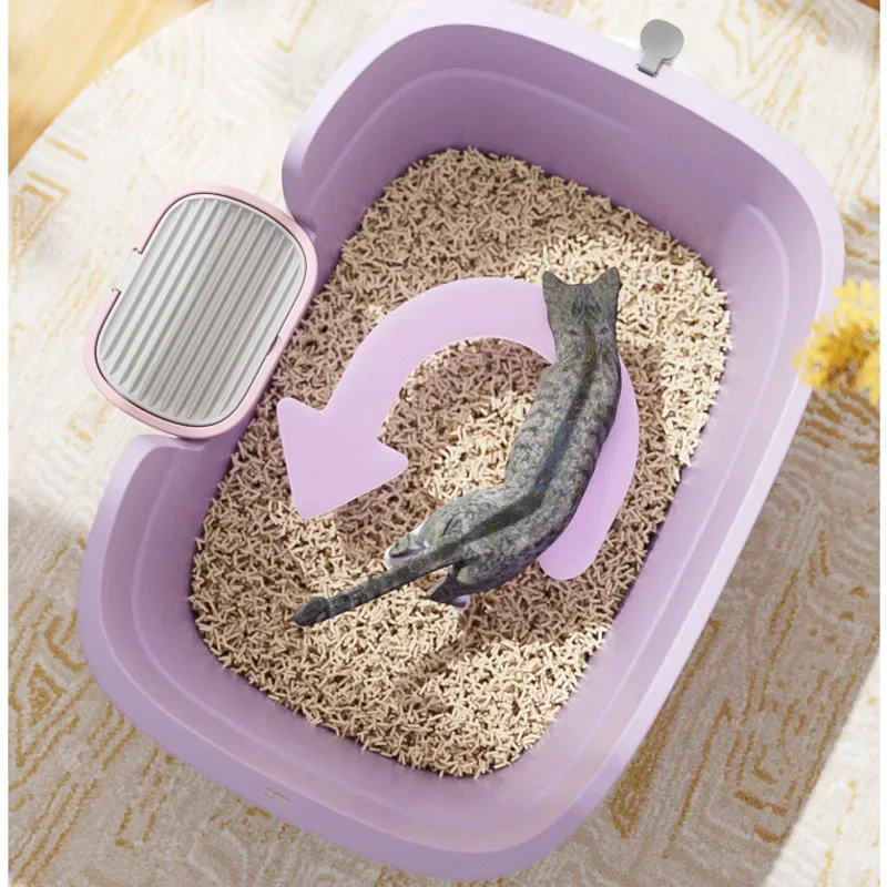 Caja De Arena Para Gatos Jumbo De Acero Inoxidable, Inodoro