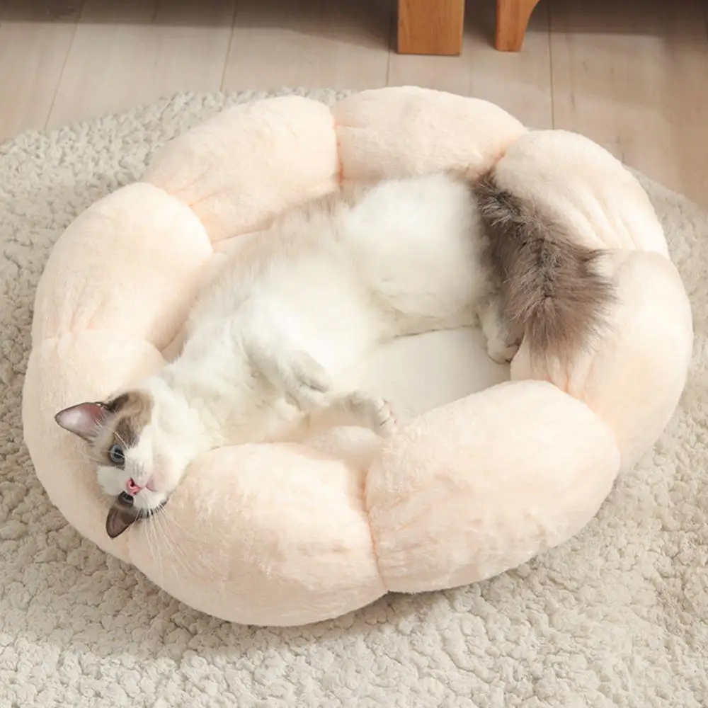 Lavabile Caldo Morbido Rotondo A Forma Di Fiore Letto Per Cani Inverno Gatto Cane Cuscino Peluche Pet Sleeping Bed Super Kennel Materasso Per Animali 