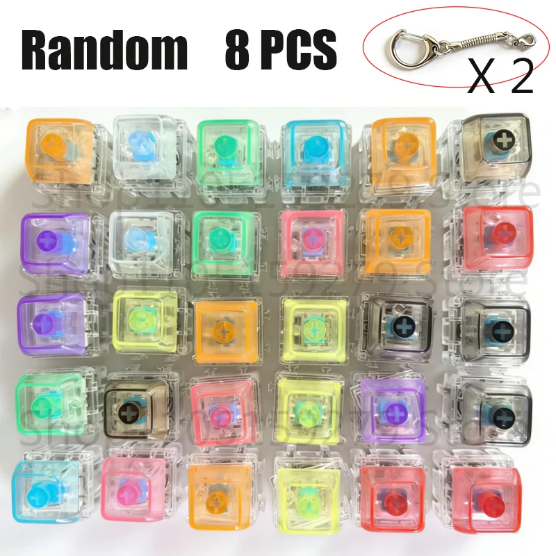 LED 무료 조립 키보드 키체인 피젯 토이 크리스탈 클리커 감각 장난감 스트레스 해소 키보드 키체인 성인 어린이 장난감