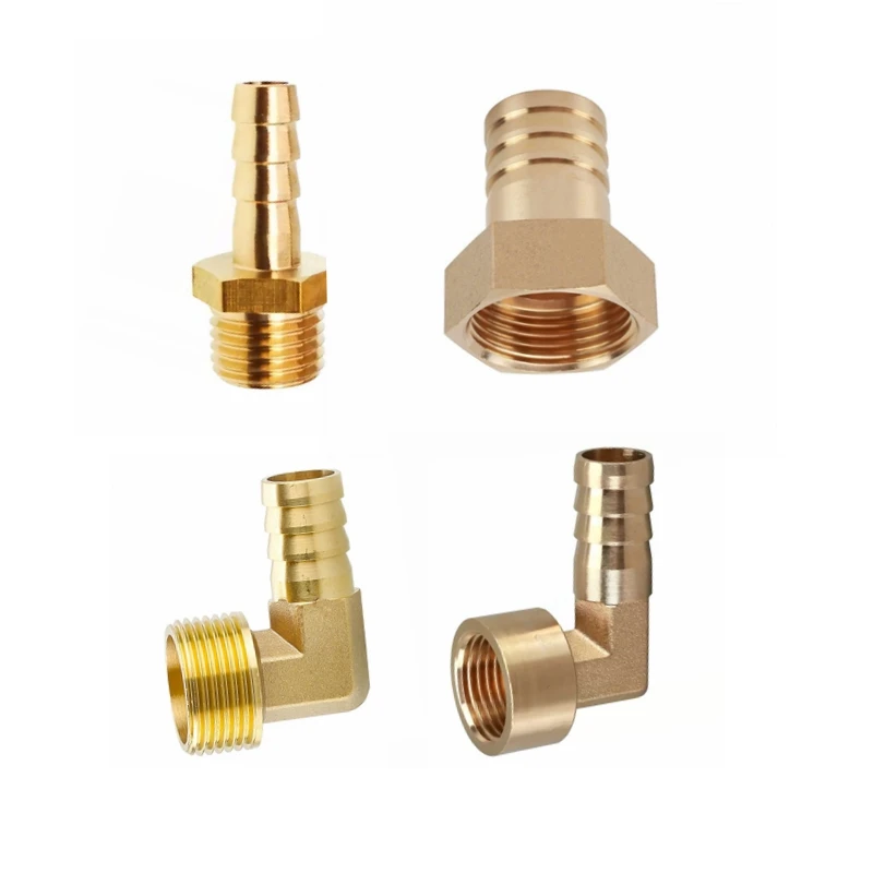 BSP Male Female Hose Barb Nipple Straight/Elbow 90 Degree Brass Pipe Fitting Connector 1/8"-1" 3-50mm
