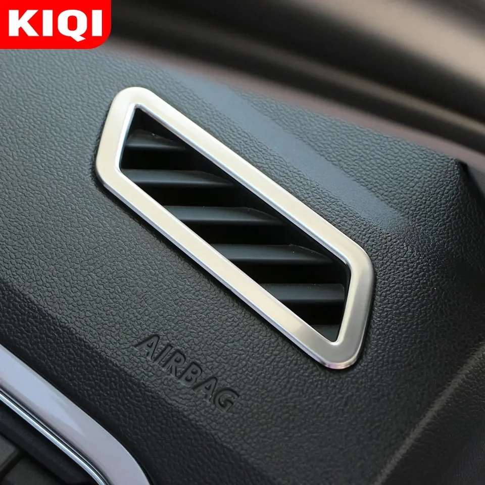 Auto Interior Sticker 2Pcs For VW For Troc For T-roc 2018-2022 Car Front Air Conditioning Vent Outlet Cover Decoration Sticker Trim Acc. Car Interior