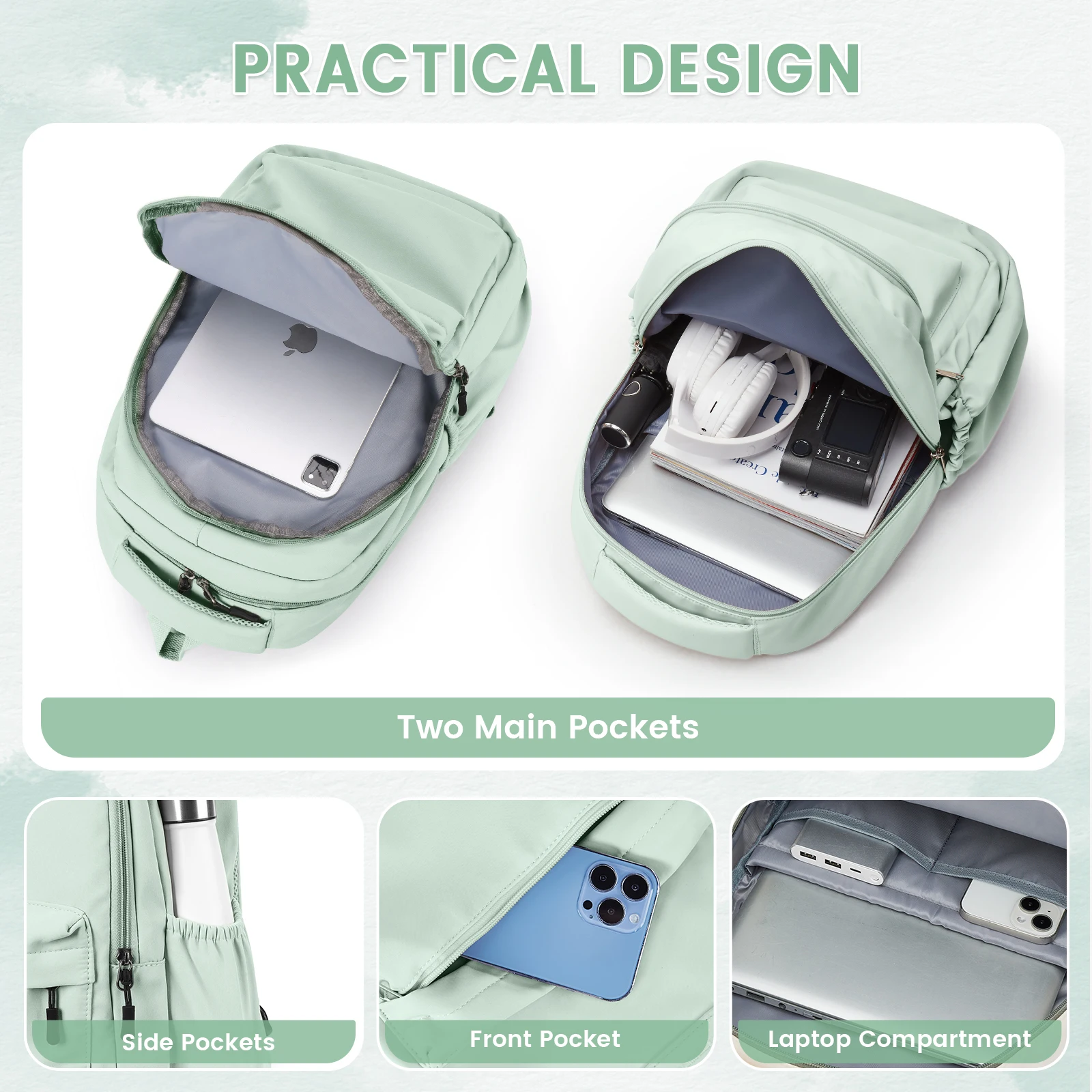 Large Capacity Multi-Functional Laptop Backpack, High Students Schoolbag,Casual University School Backpack for Teens Girls Boys 4