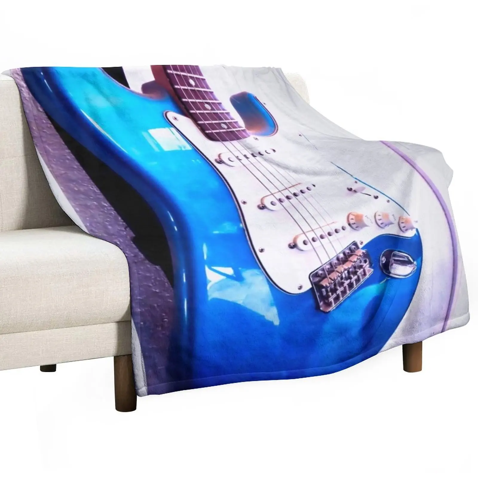

My Blue Strat Throw Blanket Polar blanket Designer Blankets
