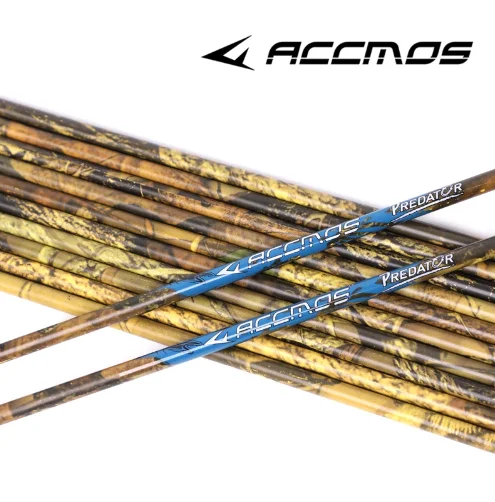 33inch archery pure carbon arrow tube spine300/350/400/500 ID6.2mm straightness +-0.003 Camouflage Arrow Shaft for Hunting Shoot