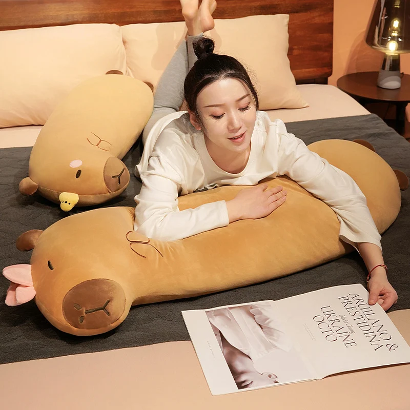 Kawaii Capybara Long Animal Roll Pillow (110cm) - Jumbo Edition