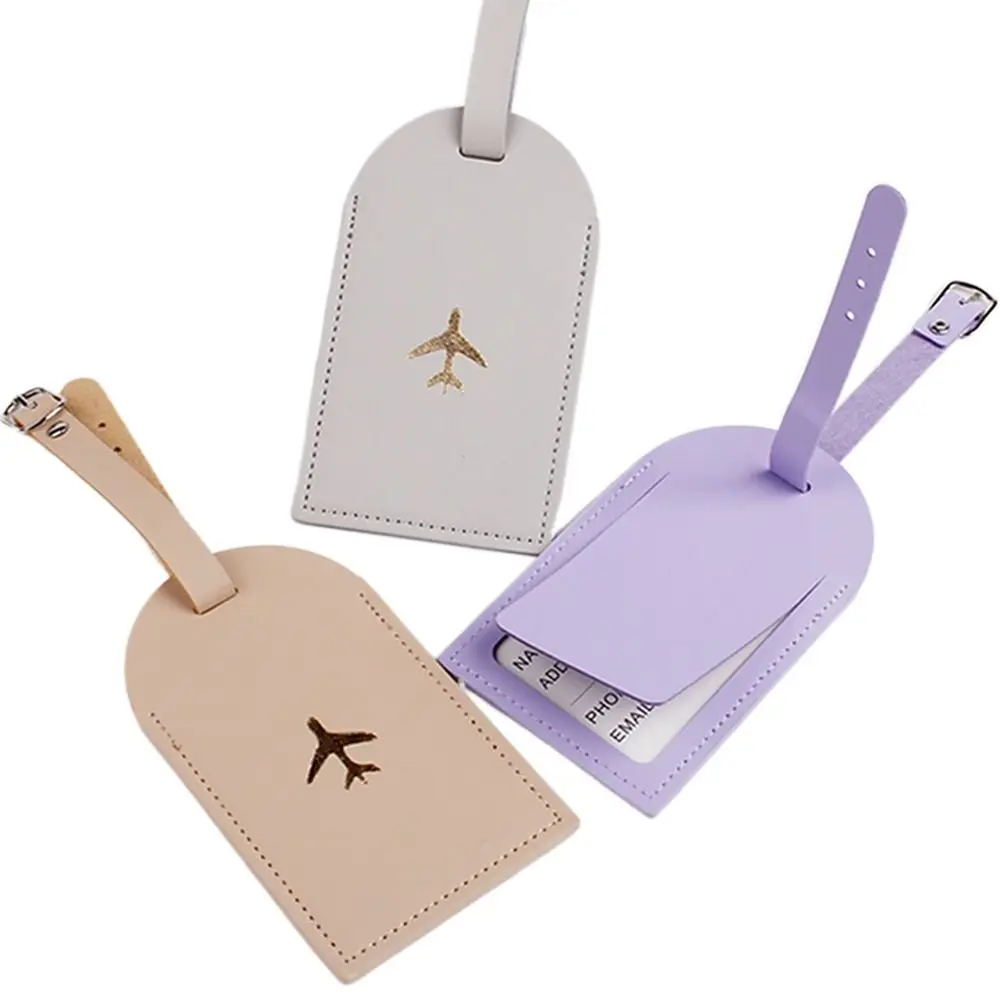 Airplane Suitcase Tag PU Luggage Tag Boarding Pass Colorful Baggage Name Tags Address Label Travel Accessories Information Card