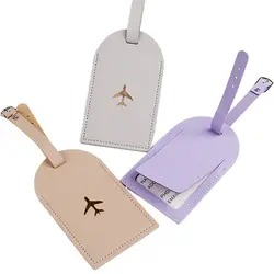 Airplane Suitcase Tag PU Luggage Tag Boarding Pass Colorful Baggage Name Tags Address Label Travel Accessories Information Card