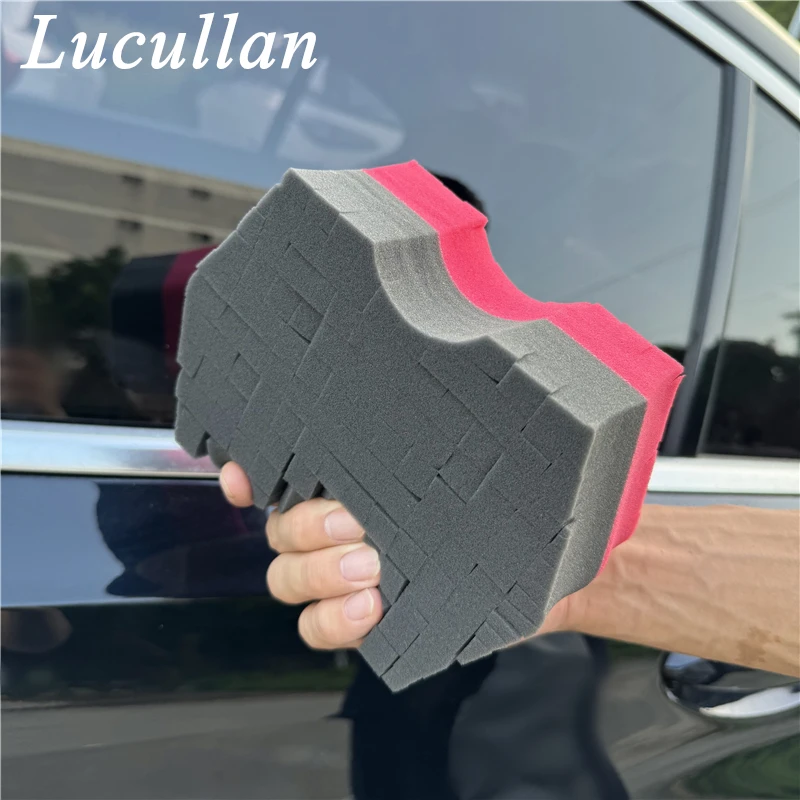 Double Side Cross-Cut Sponge 2.0 Better Grip and Access Tight Spaces For Rinseless Car Wash
