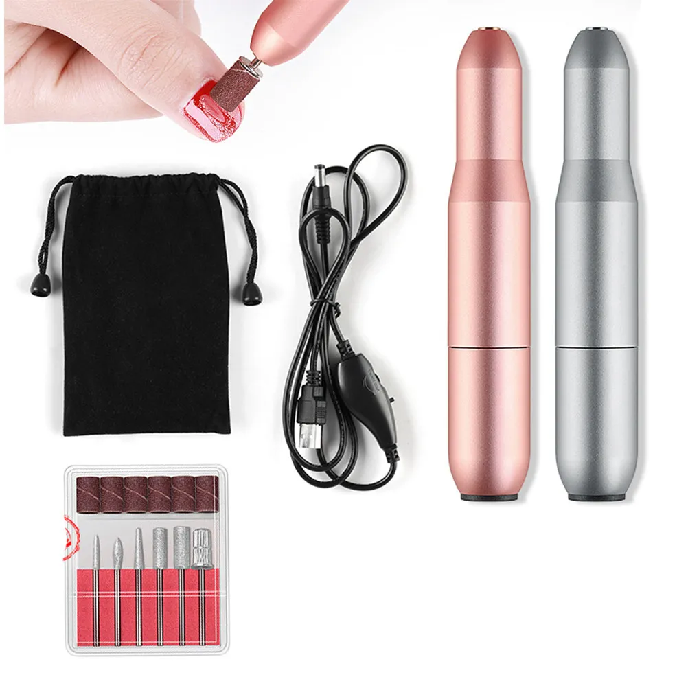 펜형 USB 네일 그라인더, 가정이나 여행에서 사용 가능한 컴팩트하고 가벼운 전동 네일 폴리셔 (그라인딩, 쉐이핑, 광택)