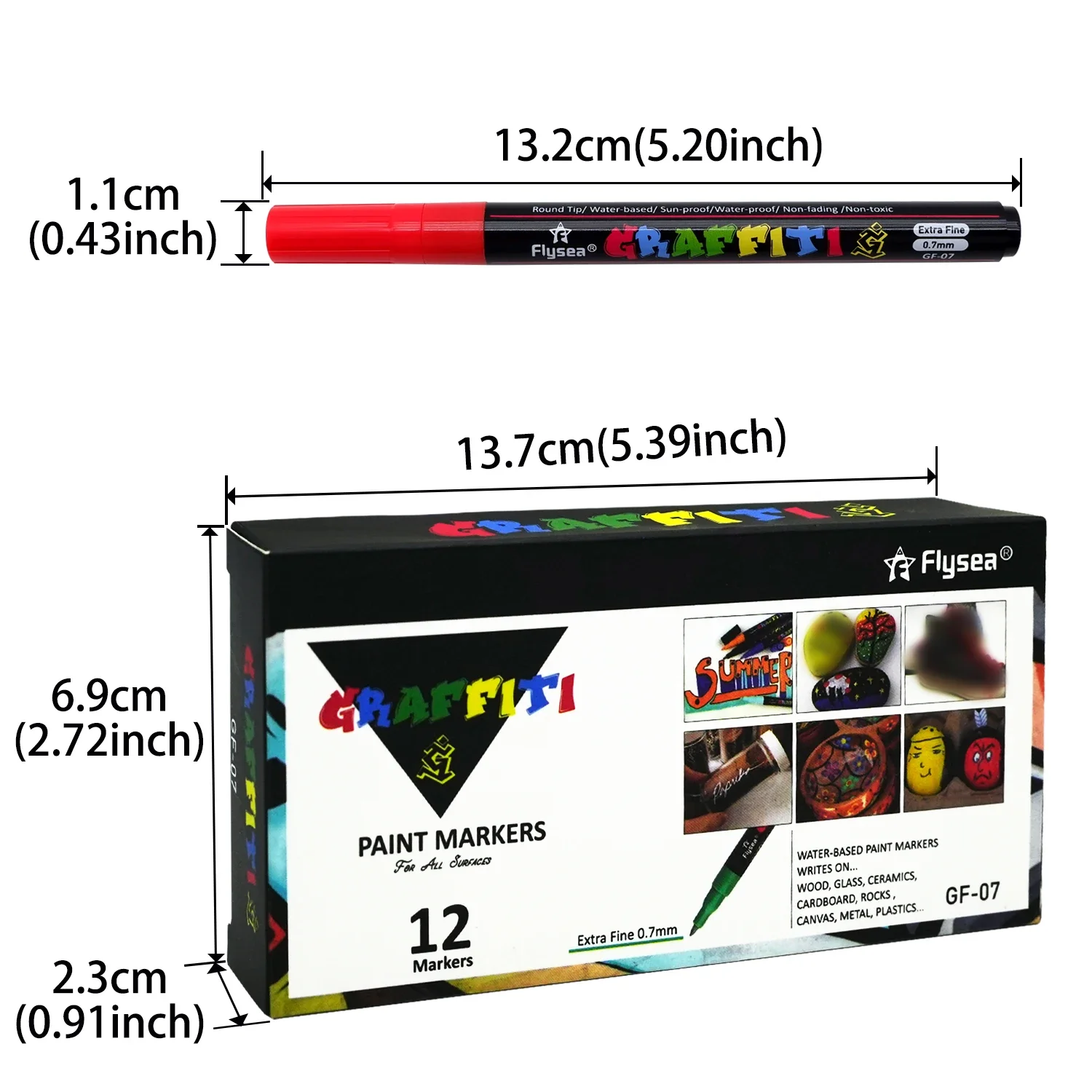 12/18/24Pcs/Set Acrylic Graffiti Pens for Fabric, Canvas, Rock, Glass, Wood, Medium Tip, Ideal Art Supplies for Adults and Kids