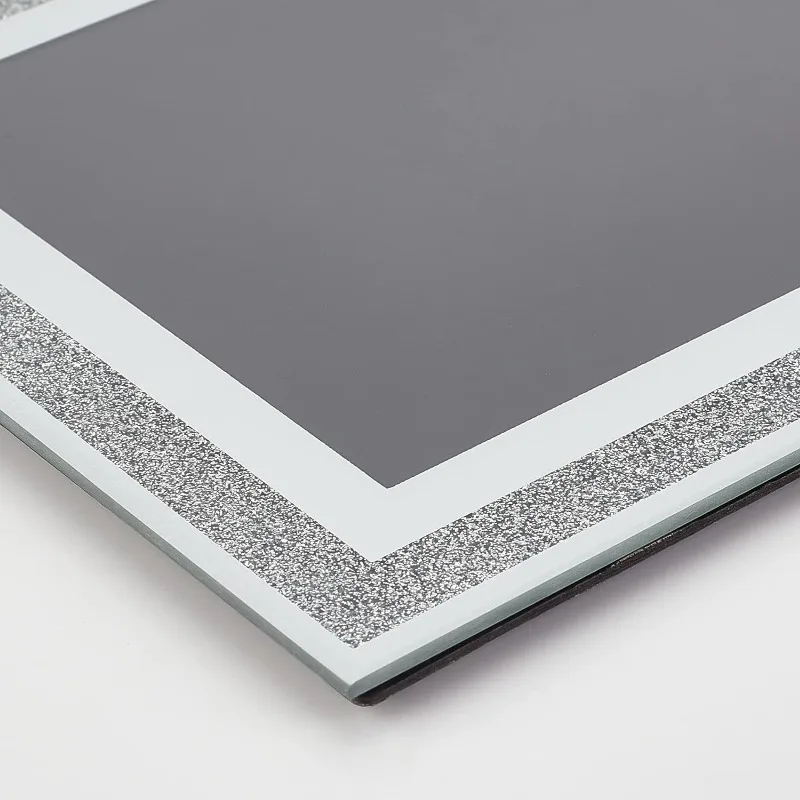 1pcs Glass Picture Frame Glitter Silver Bling Crystal Poster Frame Crushed Diamond Photo Moulding 9 Inch Wide photo frame