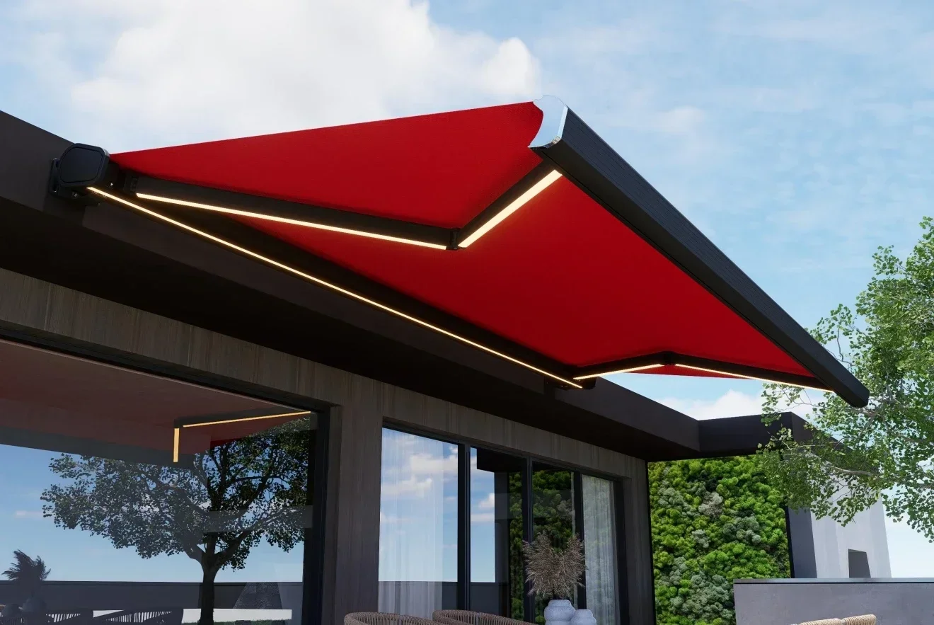 Custom Retractable Aluminum Awning with LED – Full Cassette 4