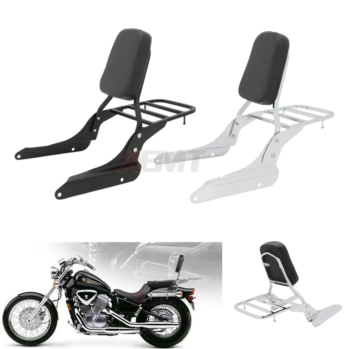 

Motorcycle Backrest Sissy Bar Luggage Rack For Honda Shadow VLX 600 VLX600 VT600 1999 2000 2001 2002 2003 2004 2005 2006 2007