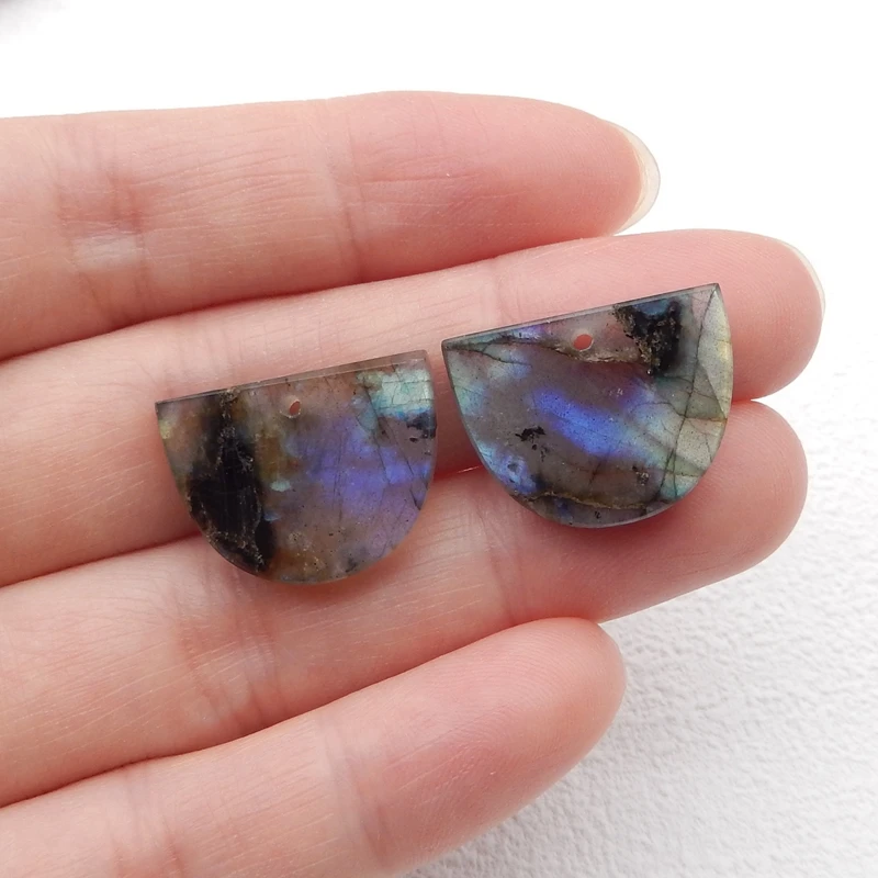 

Popular Natural Stone Labradorite Earring Beads 20x15x3mm 4g Semiprecious Fashion Jewelry Accessories