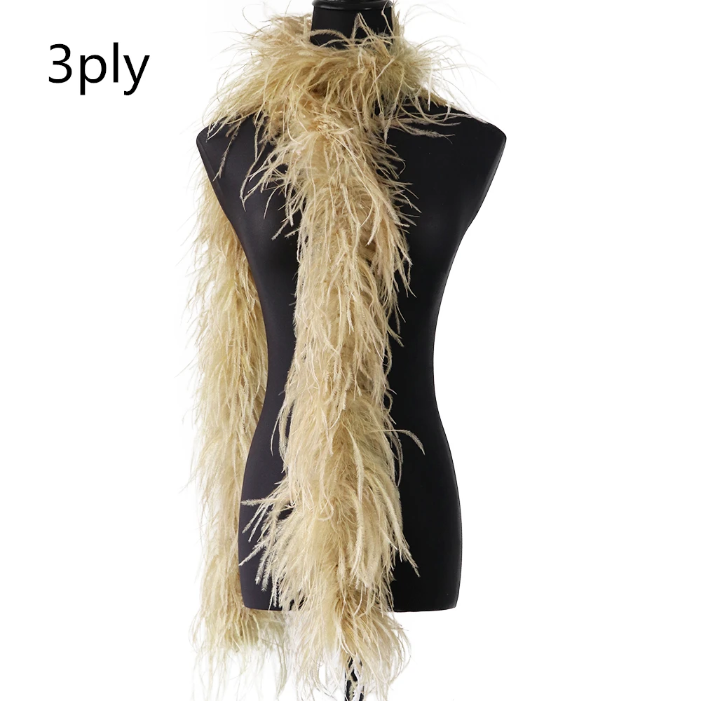 1 Meter Long plume boa Natural Ostrich feather Boa Scarf for Costume Wedding Dress Decoration ribbon 1-26ply Thick Soft Shawl