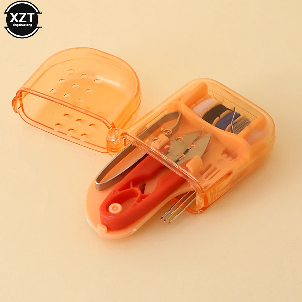 Description Picture 5 of item1Set Mini Portable Travel Sewing Kit Home Sewing Thread Needle Embroidery Stitching Thimble Storage Box Handwork Tool DIY Craft