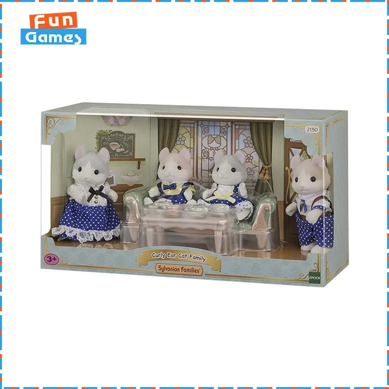 

Sylvanian Families Anime Figures Toy Children'S Play House Toy Shiba Inu Bulldog Folding Cat Labrador Family Girl Christmas Gift