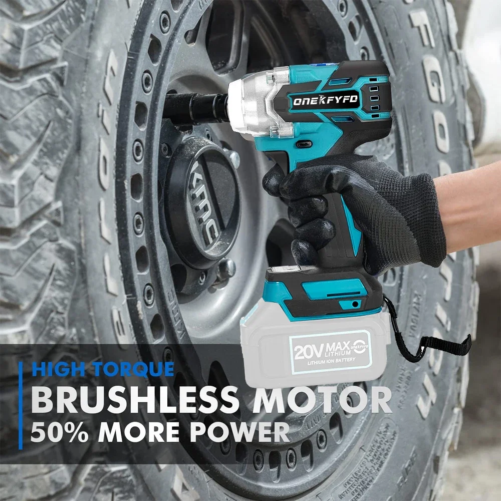 2 IN 1 Brushless Cordless Electric Impact Wrench 1/2 inch Screwdriver Socket Power Tools Compatible for Makita 18V（no battery） images - 6