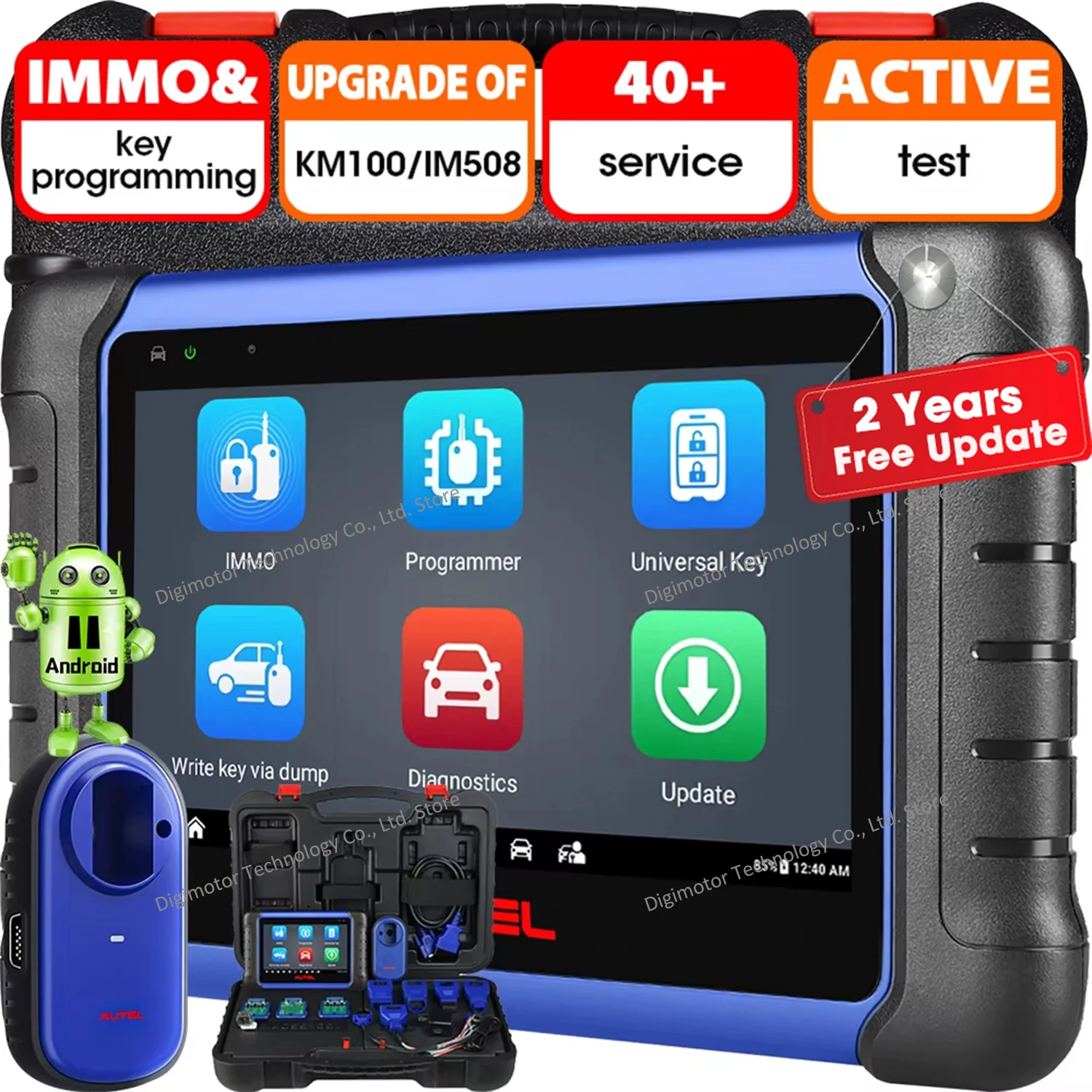 Car diagnostic tool, key programmer Autel MaxiIM IM508S, smart and expert mode, bidirectional scanner, IM508/KM100 upgrade