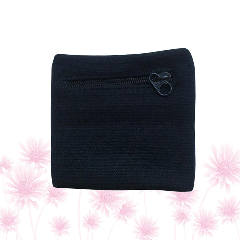 

Unisex Wrist Wallet Pouch Band Running Wrist Guard Wrist Cion Bag for Exercise Running Black