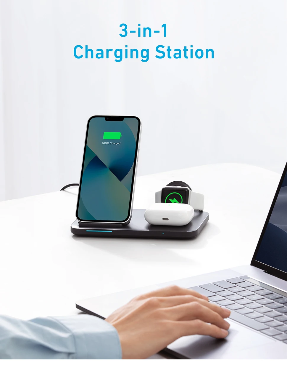Anker 335 Wireless Charger with 3 in 1 Charging station 