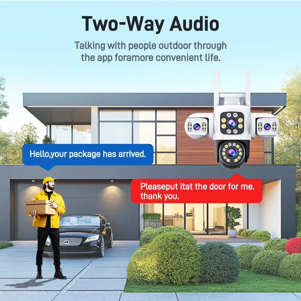 6K WiFi Triple Lens Outdoor Surveillance Camera